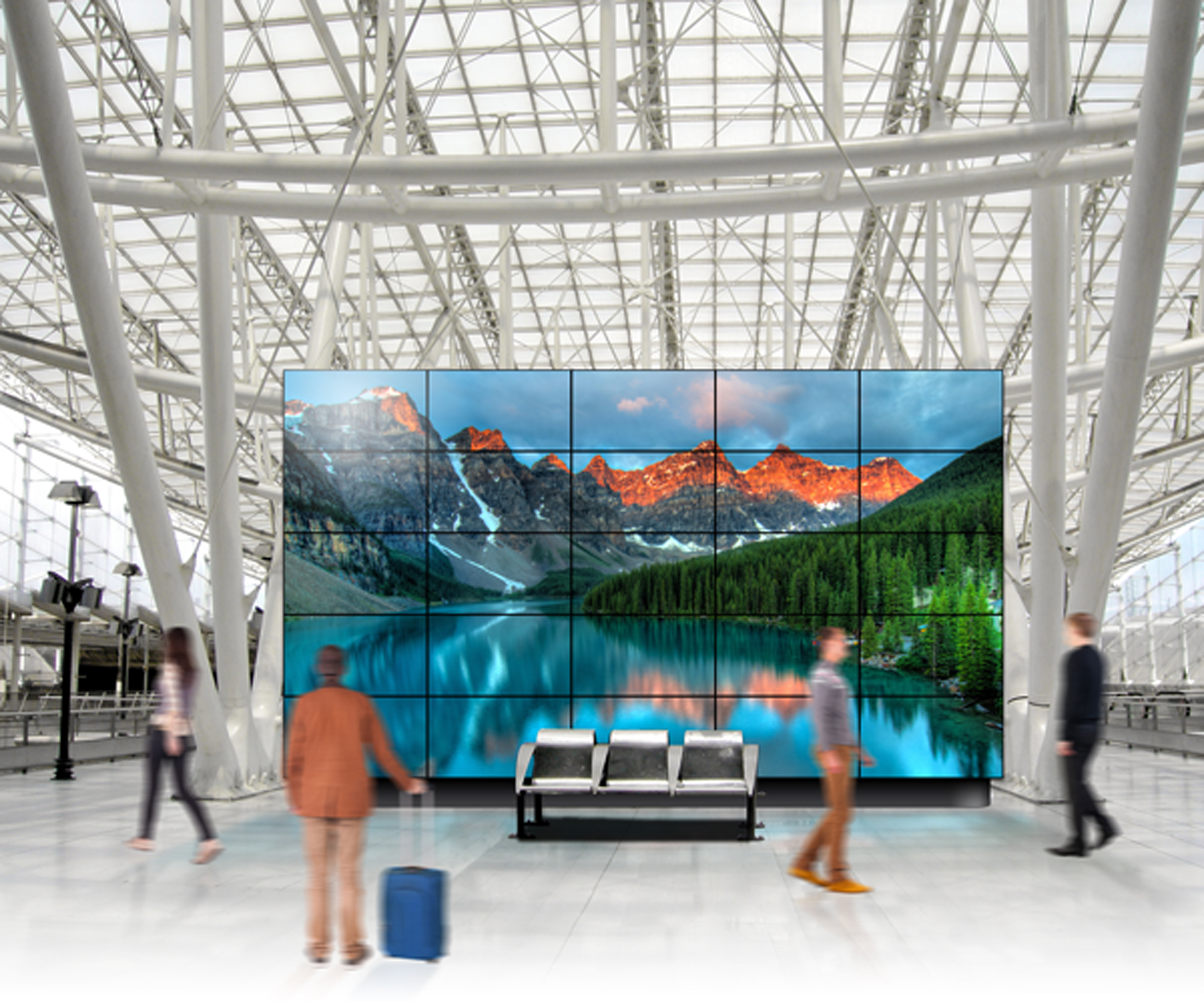 Keywest Technology showcased a new OEM technology partner at Digital Signage Expo in Las Vegas this spring. The Userful™ video wall technology provides Keywest the ability to offer clients epic-sized video walls with up to 100 displays in any configuration using a single Breeze™ media player.
