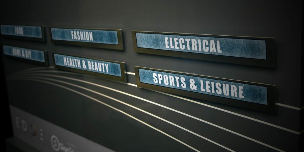 Signage for food, fashion, electrical, health & beauty, sports and leisure