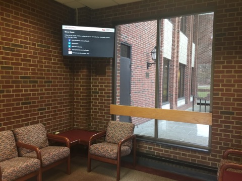 Digital screens in a specific college or unit on campus can reach a very captive audience.