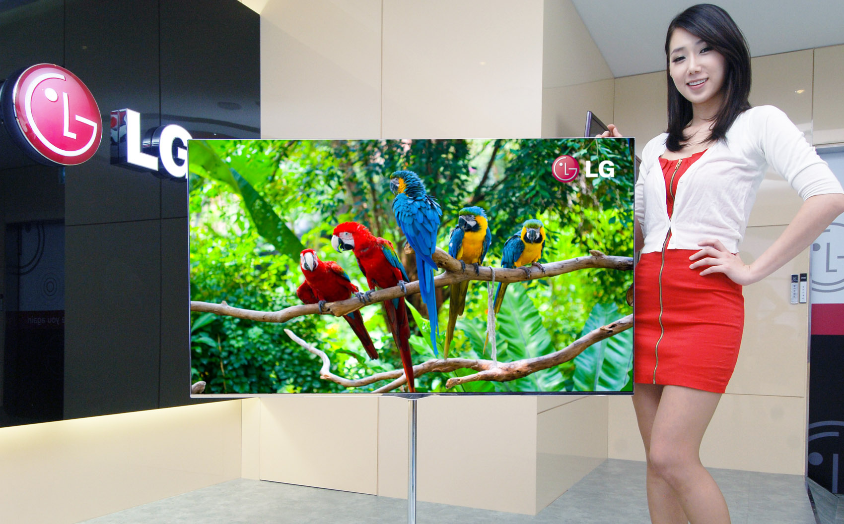 This OLED TV screen shows how lightweight and flexible the technology is, though don't expect OLED to make its way to large format quite yet.