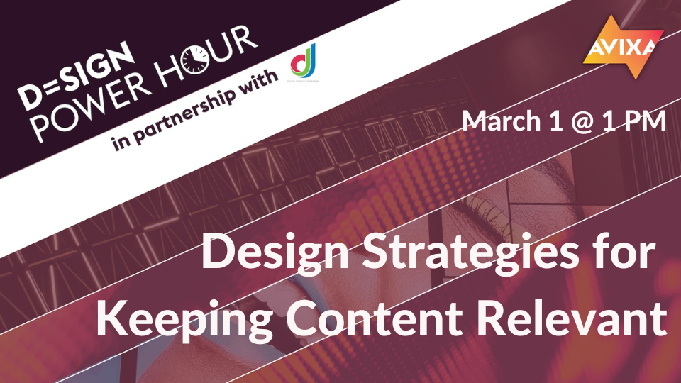 March 1 @ 1 PM Design Strategies for Keeping Content Relevant